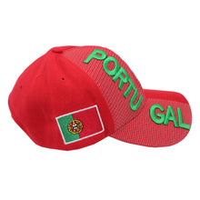 Load image into Gallery viewer, Red Soccer Cap with Embroidered Portuguese National Team
