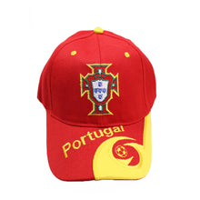 Load image into Gallery viewer, Yellow and Red Soccer Cap with Embroidered Portuguese National Team
