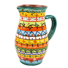 Load image into Gallery viewer, Hand-Painted Portuguese Pottery Clay Terracotta Pitcher
