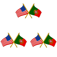 Load image into Gallery viewer, American and Portuguese Flag Decal Die Cut Vinyl Sticker, Set of 3
