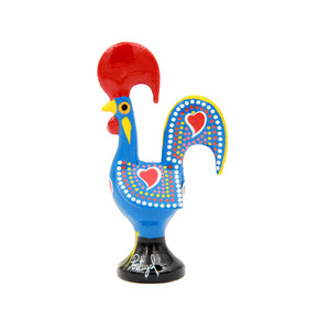 Traditional Portuguese Aluminum Blue Good Luck Rooster Galo de Barcelos