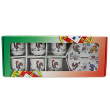 Load image into Gallery viewer, Portugal Themed Rooster Flowers Espresso Cups and Saucers with Gift Box, Set of 6
