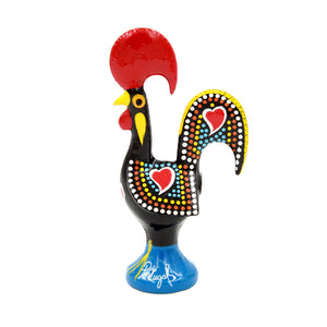 Traditional Portuguese Aluminum Black Good Luck Rooster Galo de Barcelos