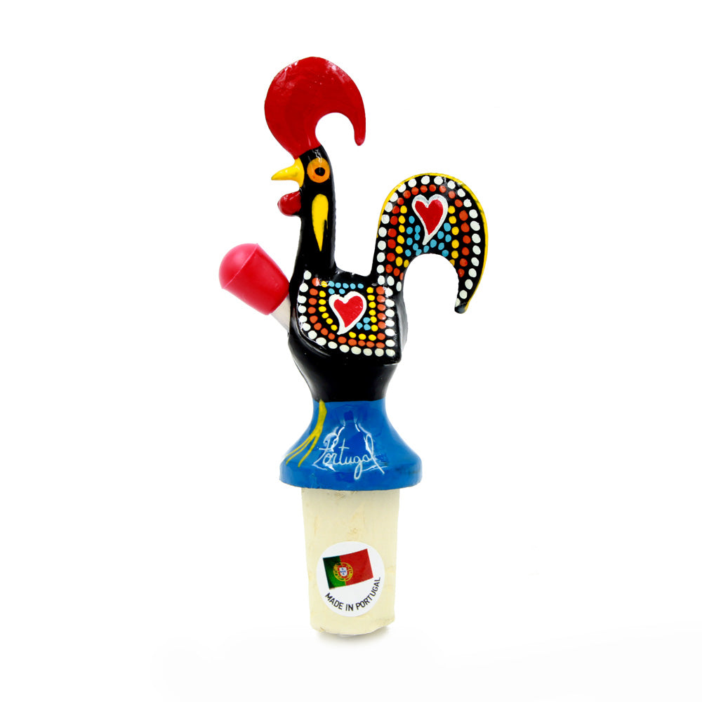 Hand-painted Traditional Portuguese Aluminum Rooster Bottle Spout