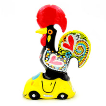 Load image into Gallery viewer, Hand-painted Traditional Portuguese Ceramic Decorative Rooster With Car
