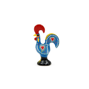 Traditional Portuguese Aluminum Blue Good Luck Rooster Galo de Barcelos