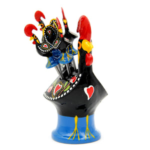 Hand-painted Traditional Portuguese Aluminum Rooster With 4 Appetizer Forks