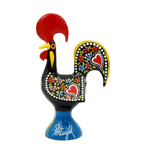 Traditional Portuguese Aluminum Black Good Luck Rooster Galo de Barcelos