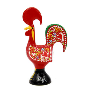 Traditional Portuguese Aluminum Red Good Luck Rooster Galo de Barcelos