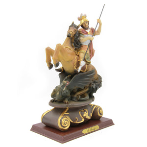 Saint George and The Dragon Religious Figurine Statue