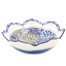 Load image into Gallery viewer, Hand-painted Traditional Portuguese Ceramic Tulip Salad Bowl
