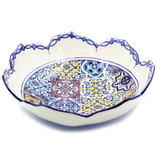 Load image into Gallery viewer, Hand-painted Traditional Portuguese Ceramic Tulip Salad Bowl
