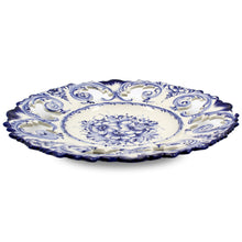 Load image into Gallery viewer, Hand-Painted Traditional Portuguese Ceramic Blue and White Floral Decorative Wall Hanging Plate
