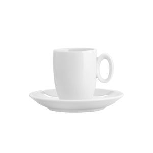 Vista Alegre Broadway White Coffee Cup and Saucer, Set of 4