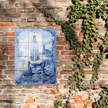 Load image into Gallery viewer, Our Lady of Fatima Apparition Blue Portuguese Ceramic Tile Art Wall Panel Mural Decor
