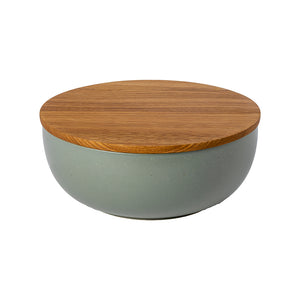 Casafina Pacifica 10" Artichoke Serving Bowl with Oak Wood Lid