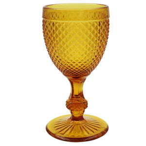 Vista Alegre Bicos Amber Red Wine Goblets, Set of 4