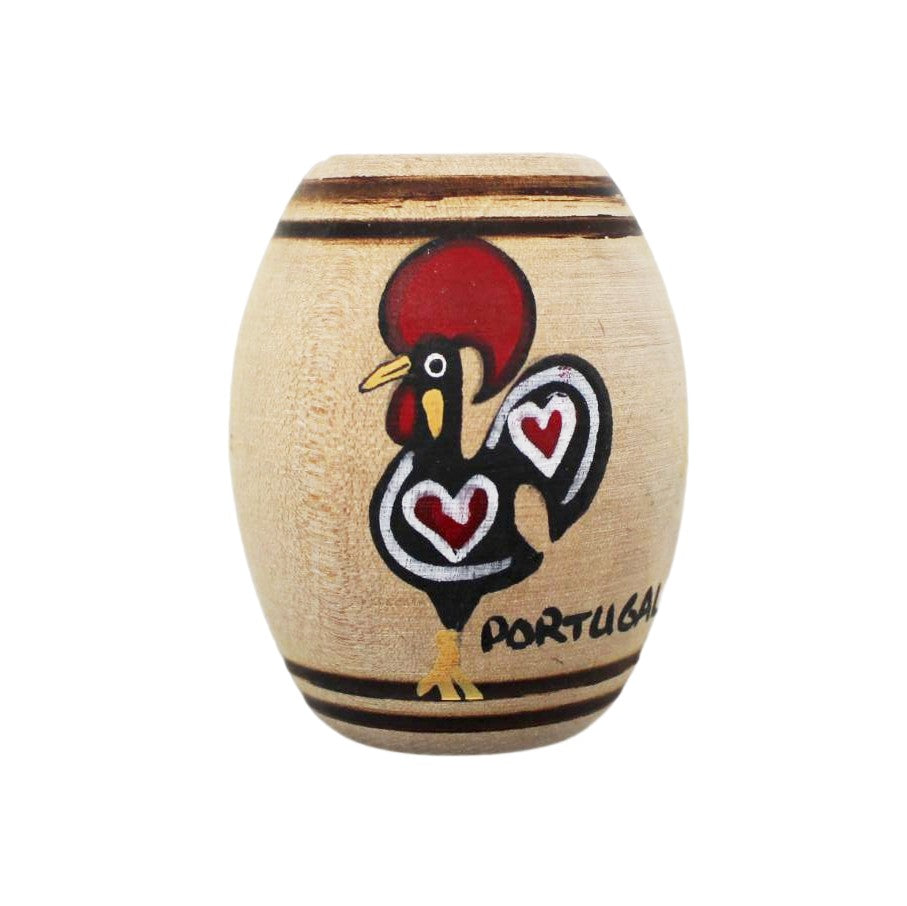 Hand Painted Wooden Made in Portugal Good Luck Rooster Barrica Magnet