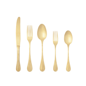 Costa Nova Nau Brushed Gold Flatware, Set of 5