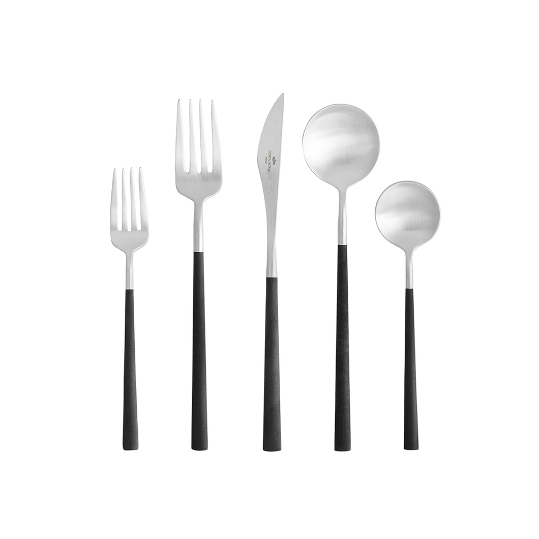 Costa Nova Mito Black Flatware, Set of 5