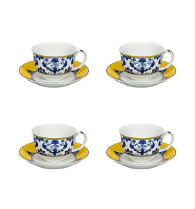 Vista Alegre Castelo Branco Tea Cup & Saucer, Set of 4