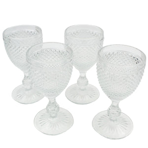 Vista Alegre Bicos Clear White Wine Goblets, Set of 4