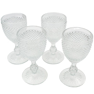 Vista Alegre Bicos Clear White Wine Goblets, Set of 4