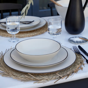 Costa Nova Augusta 11" Natural-Black Dinner Plate Set