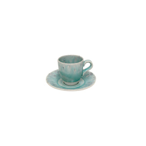 Costa Nova Madeira 3 oz. Blue Coffee Cup and Saucer Set