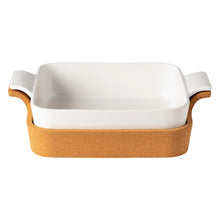 Load image into Gallery viewer, Casafina Ensemble 13&quot; Square White Baker with Cork Tray
