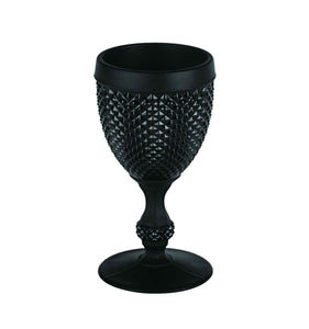 Vista Alegre Bicos All Purpose Frosted Black Goblet, Set of 4