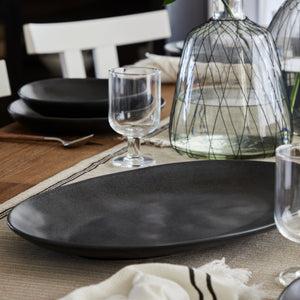 Costa Nova Livia 18" Matte Black Oval Platter