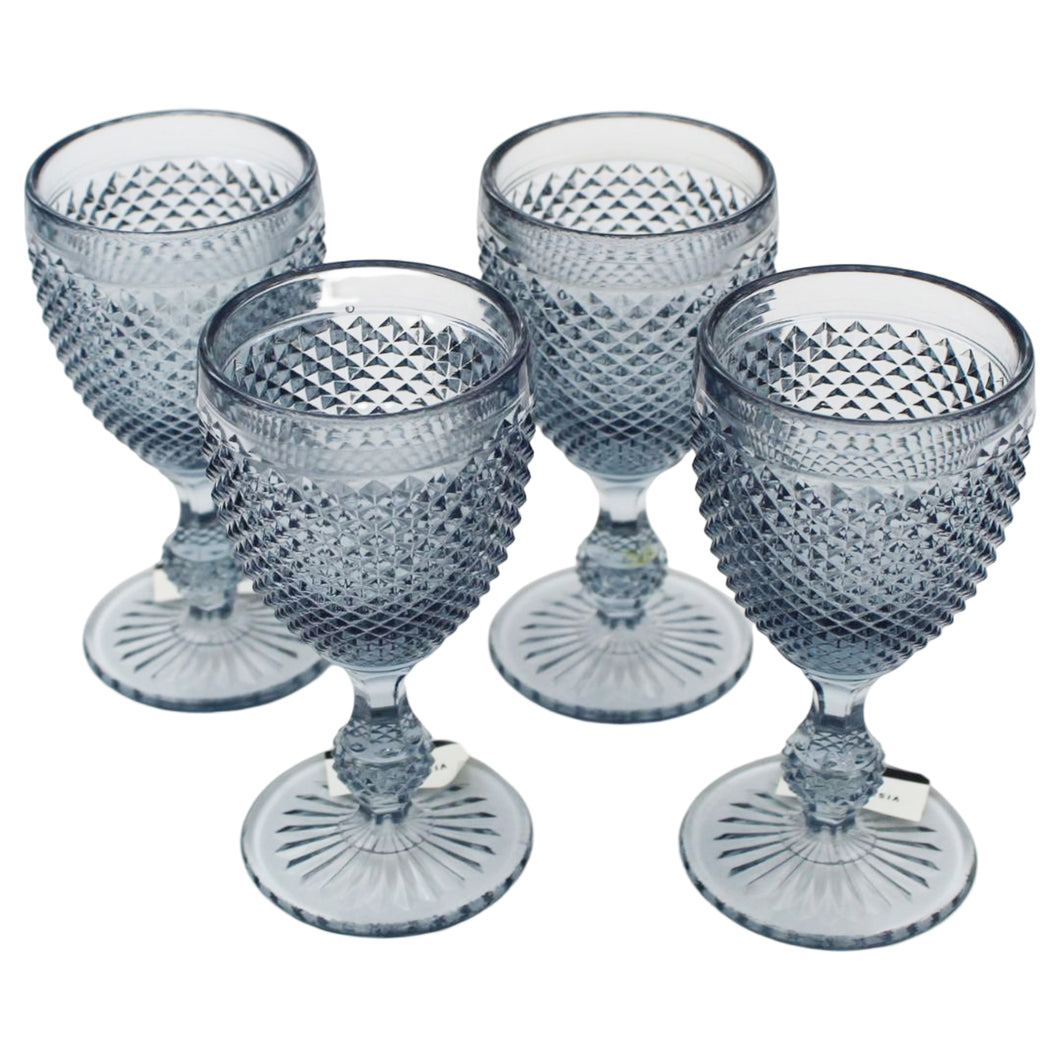 Vista Alegre Bicos Grey Water Goblets, Set of 4