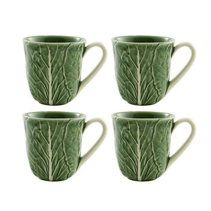 Bordallo Pinheiro Cabbage Mugs, Set of 4