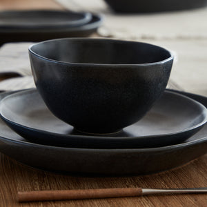 Costa Nova Livia 6" Matte Black Soup/Cereal Bowl Set