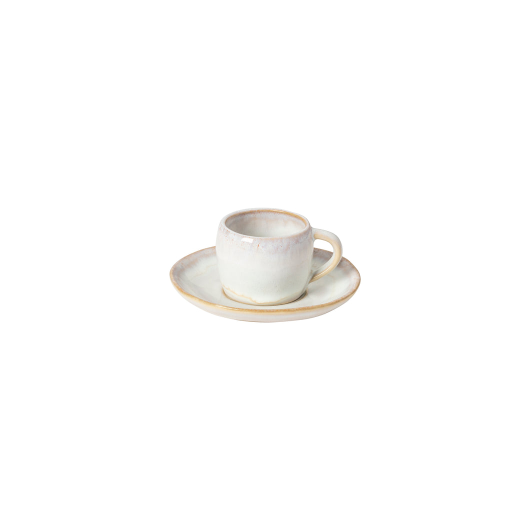 Costa Nova Brisa 2 oz. Sal Coffee Cup and Saucer Set