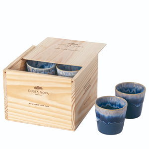 Costa Nova Grespresso Set of 8 Denim Lungo Cups with Gift Box