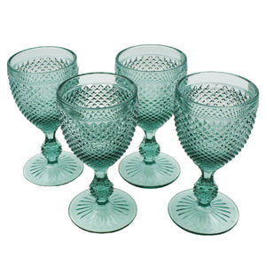 Vista Alegre Bicos Mint Green Water Goblets, Set of 4