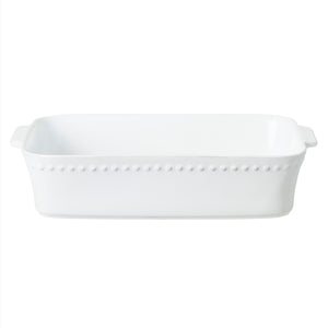 Costa Nova Pearl 15" White Rectangular Baker