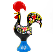 Load image into Gallery viewer, Traditional Portuguese Aluminum Black Good Luck Rooster Galo de Barcelos
