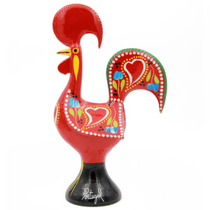 Traditional Portuguese Aluminum Red Good Luck Rooster Galo de Barcelos