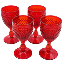 Load image into Gallery viewer, Vista Alegre Bicos Red Cordial Liquor Glasses, Set of 4
