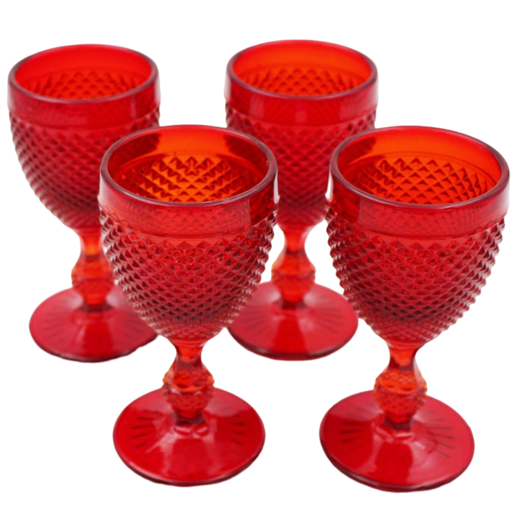 Vista Alegre Bicos Red White Wine Goblets, Set of 4