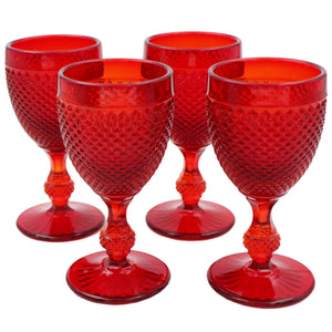 Vista Alegre Bicos Red White Wine Goblets, Set of 4