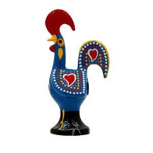 Traditional Portuguese Aluminum Blue Good Luck Rooster Galo de Barcelos