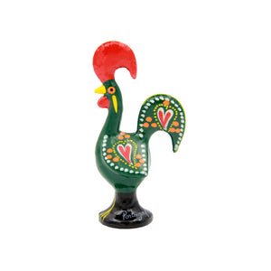 Traditional Portuguese Aluminum Green Good Luck Rooster Galo de Barcelos