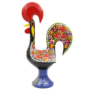 Traditional Portuguese Aluminum Black Good Luck Rooster Galo de Barcelos