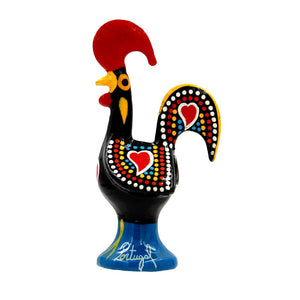 Traditional Portuguese Aluminum Black Good Luck Rooster Galo de Barcelos