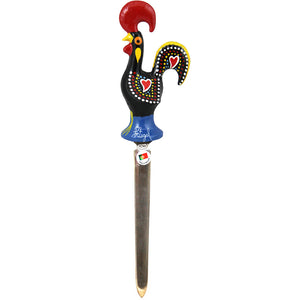 Traditional Portuguese Aluminum Barcelos Rooster Letter Envelope Mail Opener