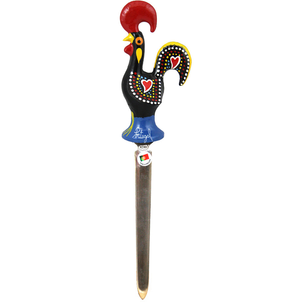 Traditional Portuguese Aluminum Barcelos Rooster Letter Envelope Mail Opener